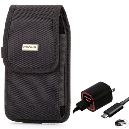 For Galaxy A73 /A54 /A53 /A33 - Home Charger w Case Belt Clip 2.4A USB Cable TYPE-C Swivel Holster Rugged for Samsung Galaxy A73 /A54 /A53 /A33 5G
