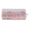 thumbnail image 2 of 200pcs Flat Ring Solid  Copper Washer Assortment Flat Washers Kit Seal Flat Ring Assorted Set Professional Hardware In Box, 2 of 8