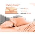 thumbnail image 2 of SGI Bedding 600 TC Egyptian Cotton Bed Sheet Set - Texas King Size Sheets 600 Count Sheets Soft, Durable Sheets Cotton Sheets in 600 TC 15" Deep, Peach Stripe, 2 of 8
