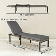 thumbnail image 2 of Set of 2 Outdoor Wicker Chaise Lounge Chairs with 5-Level Adjustable Backrest, Light Grey PE Rattan Sun Loungers with 2" Thick Cushions for Patio, Poolside, and Garden, 78.7" L, 2 of 7