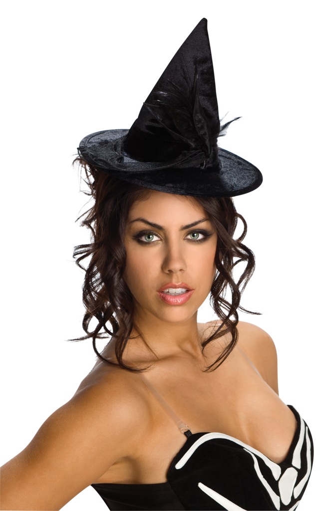 Black Velour Mini Witch Costume Hat Images Black Velour Mini Witch Costume Hat