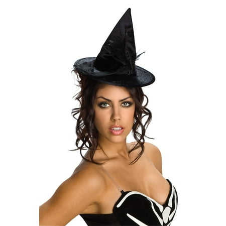Black Velour Mini Witch Costume Hat