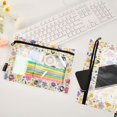 thumbnail image 4 of 2 Pack Pencil Pouch for 3 Ring Binder Smooth Zipper Folders with Pockets Clear Window Pencil Case Colorful Watercolor Floral, 4 of 6