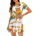 thumbnail image 1 of Kdxio Chemise de Nuit Imprimé Animaux de la Forêt Automne pour Femmes Manches Courtes Chemise de Nuit Décontractée Imprimée Robe de Nuit Ample Confortable Pyjama, 1 of 6