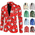 thumbnail image 2 of Traje casual de otoño e invierno nuevo para hombre, traje estampado navideño de moda, abrigo para hombre, 2 of 6