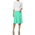 thumbnail image 3 of JBXKXYW Women Skirt Women's Simple Comfort Basic Stretch A Line Flared Knee Length Skirt Women Skirts Womans Skirt Skirts for Woman(Mint Green,M), 3 of 6