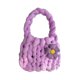 thumbnail image 2 of Bolso de crochet para mujer, con asa superior, elegante y suave, para fiesta de trabajo. violeta, 2 of 9