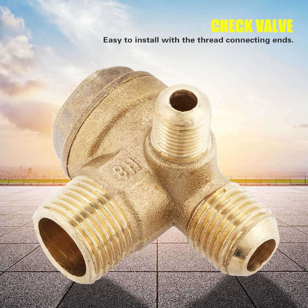 OTVIAP Brass Air Compressor Check Valve,Male Thread 90 Degree Brass Air