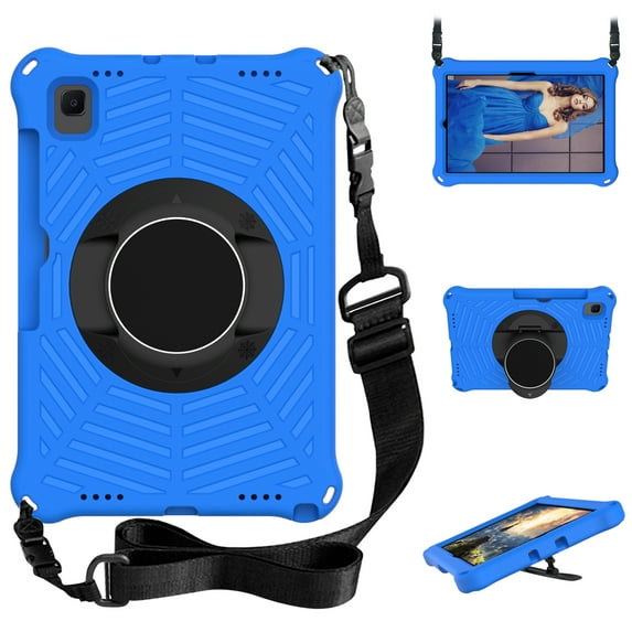 For Samsung Galaxy Tab A7 Case 10.4-Inch SM-T500 T505 T507, Kickstand Hand Strap Shoulder Strap Rugged Armor Protection Shockproof Case for Samsung Galaxy Tab A7 10.4 2020 Released T500, Blue