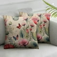 thumbnail image 2 of Nawypu  Butterflies Throw Pillow Cover Flower and Plants Decorative Vintage Provence Style Pastel ColorfulDecorative  Pillowcase for Bedroom/Living Room/Sofa/Farmhouse Cushion Cover 2pcs 22x22in, 2 of 6