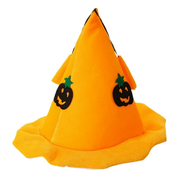 Sombrero de bruja de Halloween para niños con accesorio de disfraz de calabaza para fiestas de disfraces y juegos de rol