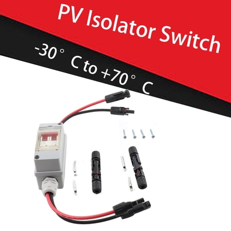 NICCOO Solar PV Isolator Switch DC Switch Inverters 30 A Outdoor Waterproof IP65