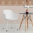 thumbnail image 6 of Costway Set of 2 Dining Chair Modern Molded Shell Plastic Seat Metal Frame White, 6 of 11