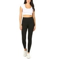 thumbnail image 5 of FashionMille Women's Solid Basic High Waisted Elastic Jersey Full Length Leggings Pant, 5 of 5