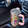 thumbnail image 6 of OBREWU Pioneer Flower Tumbler with Handle and Lid,40oz Pioneer Flower Double Wall Vacuum Insulated Tumbler,Pioneer Flower Cups Gift for Women and Men, 6 of 7