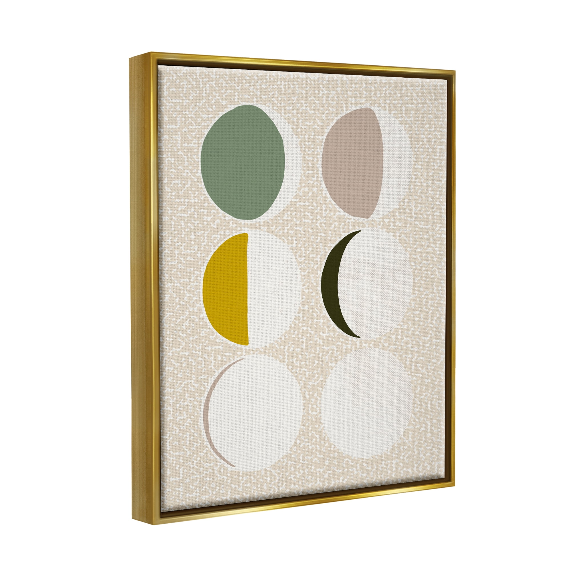 Stupell Industries Boho Contemporary Moon Phases Abstract Painting Gold Floater Framed Art Print Wall Art