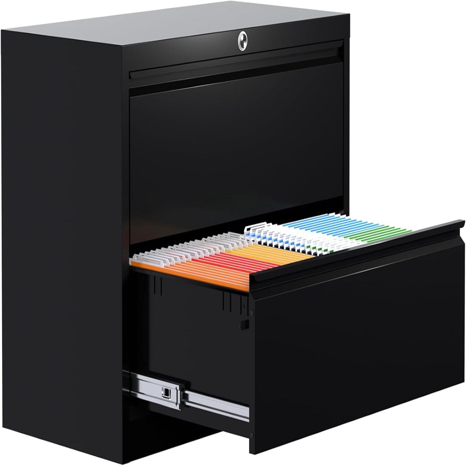Ataucjin 2-Drawer File Cabinet with Lock, Metal Lateral Filing Cabinets for Letter/Legal Size Documents, Heavy Duty File Storage for Home Office | Requires Assembly