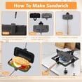 thumbnail image 5 of Double-Sided Sandwich Baking Pan, Hot Dog Toaster, Non Stick Breakfast Sandwich Maker Baking Pan with Removable Handle Grill Pan for Breakfast Pancakes, Omelets, Frittatas, Bread and Toast, 5 of 8