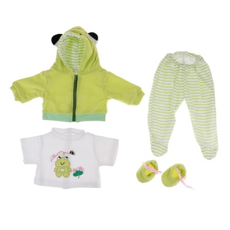 

Lovely Green Jacket Pants Shoes White Shirt Outfits for 22/23 inch Reborn Baby Newborn Girl or Boy Dolls Clothes Set of 5 Pieces