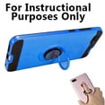 thumbnail image 2 of Phone Case for Motorola Moto G7 Power / Moto G7 Supra / Moto G7 Optimo Maxx, Ring Kickstand Hybrid Case Cover (Blue), 2 of 5