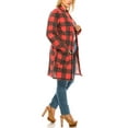 thumbnail image 2 of Women's Plus Size Loose Fit Casual Long Sleeve Plaid Midi Cardigan Side Pockets, 2 of 4