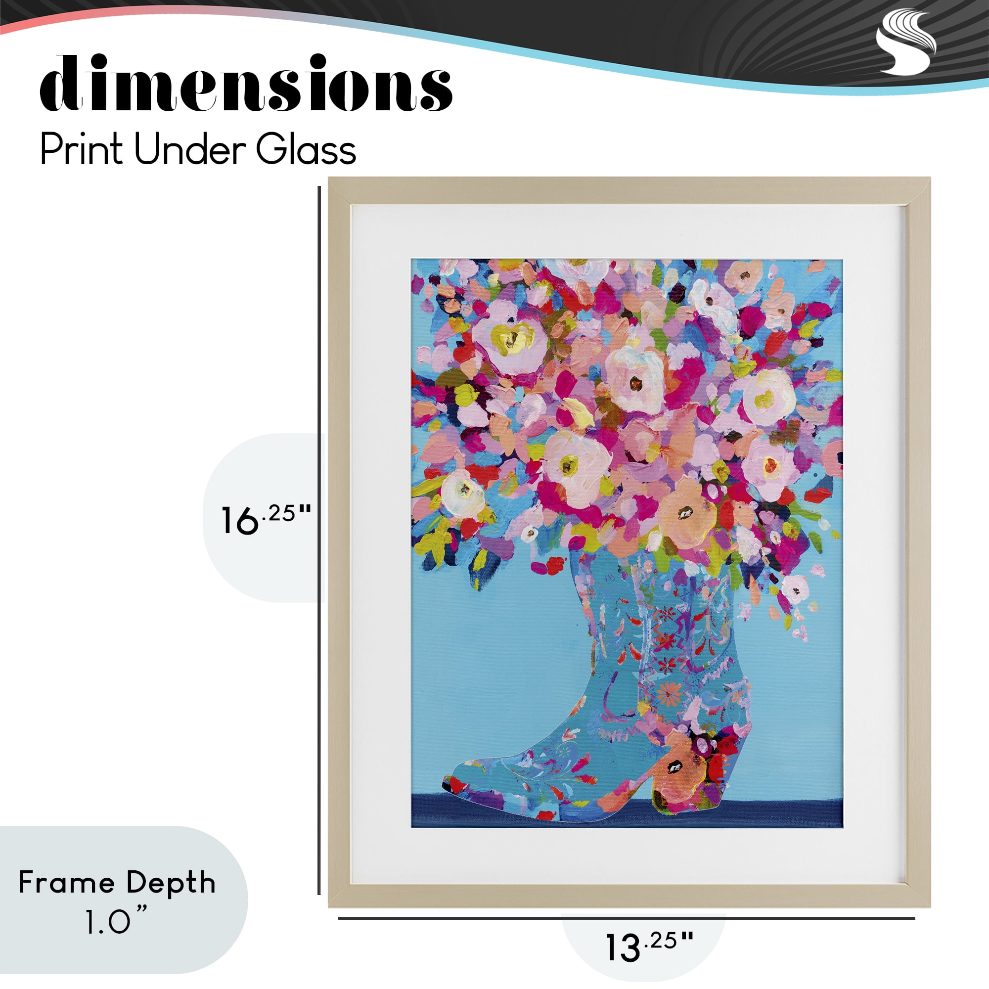 Stupell Industries Cowgirl Dabs of Color Birch Framed Print Under Glass, design by Kamdon Kreations