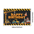 thumbnail image 3 of Construction Theme Happy Birthday Banner Colorful Vehicles Design Party Backdrop for Kids Celebration Event Decoration, 3 of 8