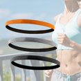 thumbnail image 6 of GARENDE 3Pcs Elastic Sport Headbands Non Slip Hair Bands for Workout Football Soccer Black Orange Gray, 6 of 9