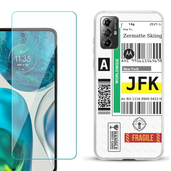 OneToughShield ® for Motorola Moto G Play 2023 Shockproof Fashion Phone Case, with Tempered Glass Screen Protector - Mail / New York