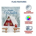 thumbnail image 4 of America Forever Winter At The Chalet House Flag, 28 x 40 inch Double Sided, Cabin Snowy Forest Cardinal, Happy Winter Banner, Holiday Outside Decorations Yard Flag, 4 of 4