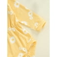thumbnail image 6 of Musuos Baby Girl Fall Romper 0-18Months Sunflower Print Long Sleeve Crew Neck Jumpsuit with Headband 2 Pcs Set, 6 of 8