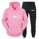 thumbnail image 3 of Conjunto de ropa deportiva con estampado de latidos del corazón de Dachshund para hombre, sudaderas con capucha y pantalones de manga larga a la moda, trajes de 2 piezas, chándales con diseño de perro, 3 of 5