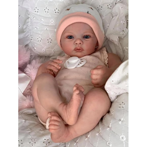 TERABITHIA 18Inches Rooted Hair Lifelike Reborn Baby Dolls with Cloth Body Realistic Newborn Preemie Dolls Collectible Art Doll Birthday Gift Set for Kids