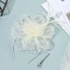 thumbnail image 2 of Pinza de pelo TUNC de malla de flores de plumas Beige accesorios para el cabello de boda, 2 of 5