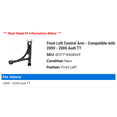 thumbnail image 2 of Front Left Control Arm - Compatible with 2000 - 2006 Audi TT 2001 2002 2003 2004 2005, 2 of 2