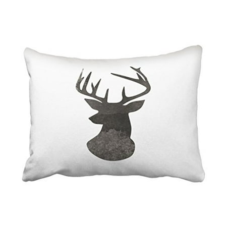 Garden Black 30' Deer WinHome Deer Head silhouette Modern Watercolor Black And White Art Polyester 20 x 30 Inch Rectangle Throw Pillow Covers With Hidden Zipper Home Sofa Cushion Decorative Pillowcases ()