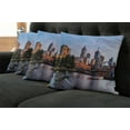 thumbnail image 5 of Ambesonne City Throw Pillow Cover 4 Pack, Morning Australia River, 16", Orange Green Pale Blue, 5 of 5
