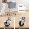 thumbnail image 5 of Laundry Cart with Wheels, Rolling Laundry Hamper with Removable Bag and Shelf, Metal Frame Laundry Basket with 4 Casters and 2 Brakes, Ideal for Bedroom, Bathroom, Laundry Room, Gray, 5 of 18