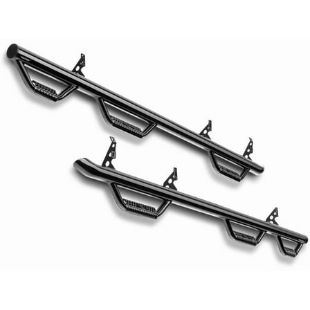 N-Fab Wheel-To-Wheel Gloss Black Nerf Steps w/Bed Access Fit 1999-2006 Silverado/Sierra 1500 2500 3500 Extended Cab 6.5' Bed
