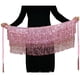 thumbnail image 2 of Sonducket a la cadera de moda, bufanda Retro con borlas, hermosa envoltura multicolor, ropa de baile, diamantes de imitación brillantes, disfraz Prendas para la parte inferior del cuerpo Rosado, 2 of 6
