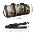 thumbnail image 4 of Fotbe Oil Lamp Coffee Beans Pattern Foldable Sports Gym Bag with Wet Dry Pocket, Ultralight Travel Bag, Large Capacity Duffel Bag, Splash Proof Carry on Bag, Overnight Bag, Weekender Bag, 4 of 8