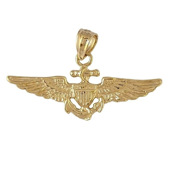 14K Yellow Gold Navy Pendant