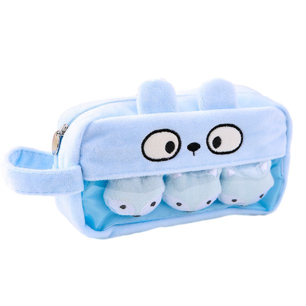 Lindo estuche para lápices, bolsa para bolígrafos, bolsas con cremallera de felpa, organizador de maquillaje, bolsa para escuela, oficina, papelería, bolsa para lápices, organizador de viaje