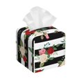 thumbnail image 1 of Balery Rose Flowers Porta Pañuelos de Cuero con Estampado – Funda Moderna Cuadrada para Caja de Pañuelos, Dispensador 5x5x5'', 1 of 7