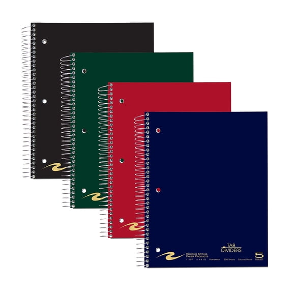 Staples Roaring Spring 5-Subject Notebook 8.5" x 11" College Ruled 280321