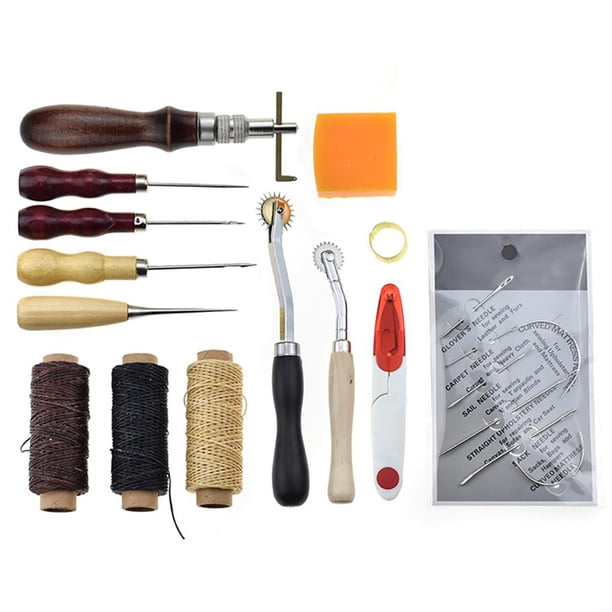 Juego De Herramientas De Cuero 14 Piezas De Herramientas De Artesanía De Cuero Kit De Trabajo De Cuero Guardurnaity HA021221-00