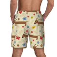 thumbnail image 4 of Uemuo Dachshund Dog And Flower Pattern Mens Swim Trunks Quick Dry Board Shorts with Mesh Lining, Stretch Beach Shorts Quick Dry No-Chafing Board Shorts-X-Large, 4 of 9