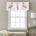 thumbnail image 3 of Pink Flamingo Kitchen Curtain Valances for Windows Farmhouse Short Curtains, Summer Animal Gradient Watercolor Rod Pocket Valance Curtain for Bedroom Cafe Living Room, 3 of 8