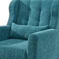 thumbnail image 6 of HSUNNS Accent Chair, Modern Chenille Upholstered Arm Chairs with Lumbar Support Pillow and Thick Padded Cushion, Rubberwood Legs, Comfy Soft Padded Lounge Chair for Small Space, Teal, 6 of 11