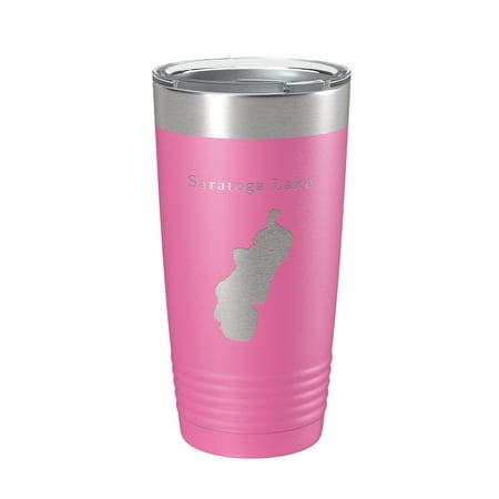 

Saratoga Lake Map Tumbler Travel Mug Insulated Laser Engraved Coffee Cup New York 20 oz Pink